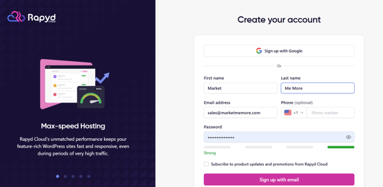Create your Rapyd Cloud account