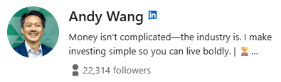 Andy Wangs LinkedIn Profile