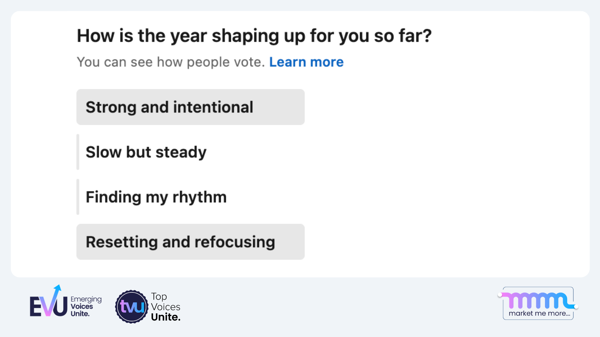 Year progress poll with options