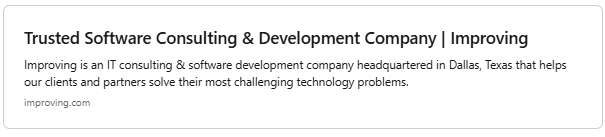 Improvings Company Website