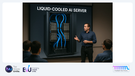 Liquid-cooled AI server installation