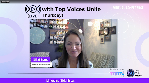 Nikki Estes broadcasting live on LinkedIn, spotlighting executive presence and brand authenticity in Q2’s top leadership stories