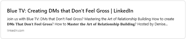 Shared replay link of Blue TV: Creating DMs that Don't Feel Gross