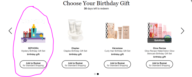 Sephora Surprise Birthday Gift Set