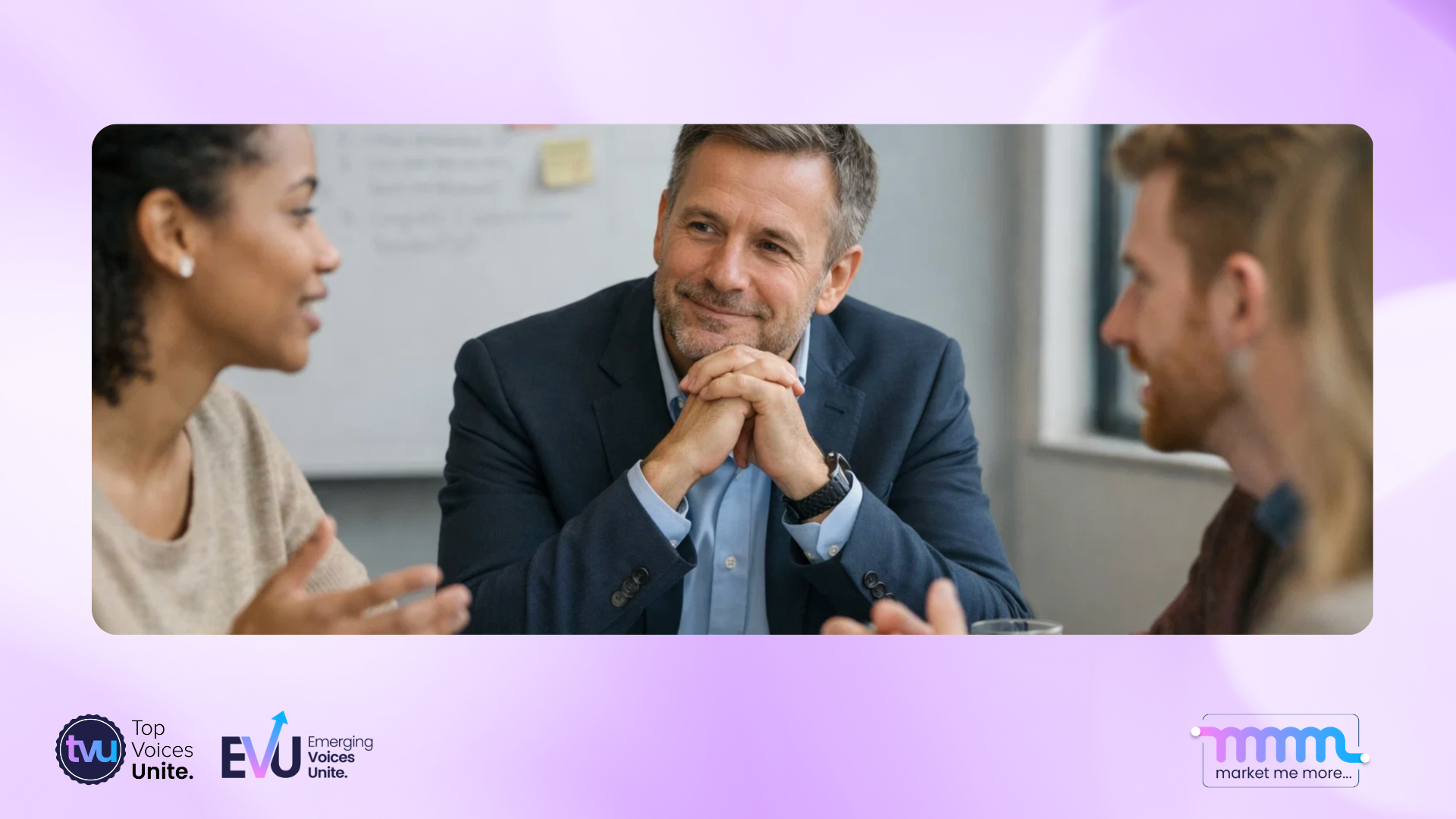 business leader listening to team members demonstrating humility and growth mindset in leadership