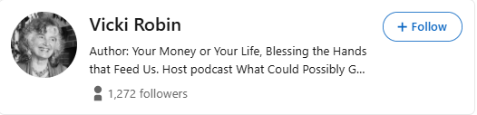 Vicki Robin's LinkedIn Profile banner