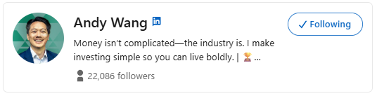 Andy Wang's LinkedIn Profile banner