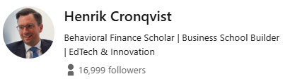 Henrik Cronqvist's LinkedIn Profile