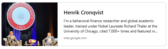 Henrik Cronqvist's Personal Website