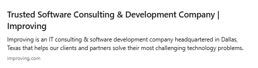 Improving's Company Website
