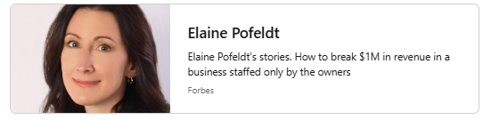 Elain Pofeldt's blogs in Forbes
