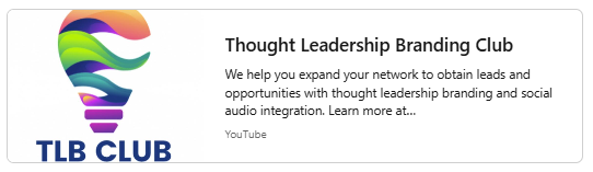 Bobby Umar's YouTube Channel "Thought Leadership Branding Club"