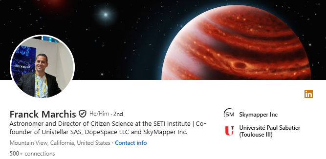 Dr. Franck Marchis' LinkedIn Profile