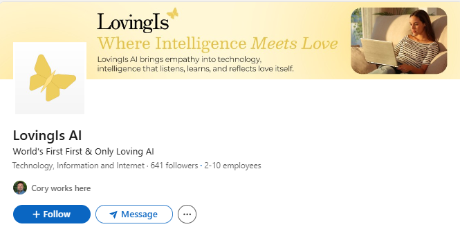 LovingIs AI's Company LinkedIn Page