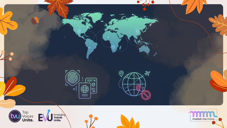 Global immigration policy updates visual showing biometric borders, new visa requirements, and modern mobility pathways