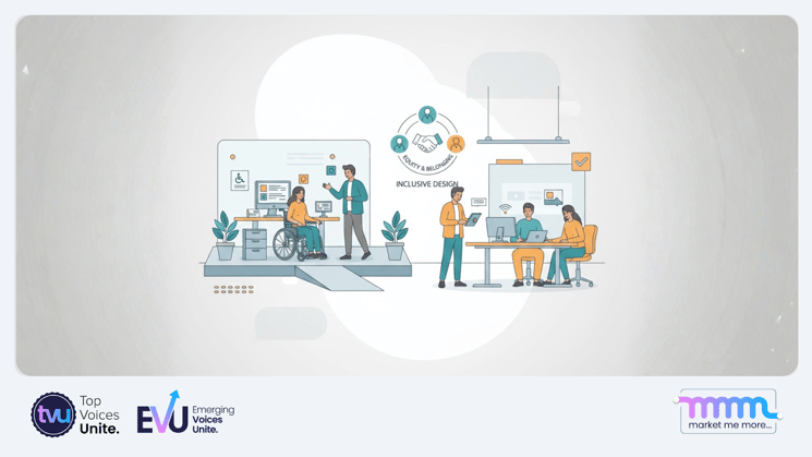 Conceptual visual of workplace inclusion and accessibility design