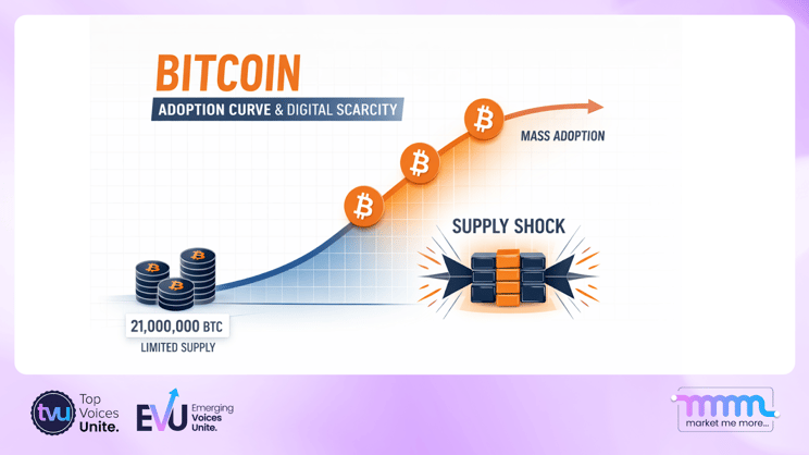 Bitcoin adoption curve, digital scarcity supply shock