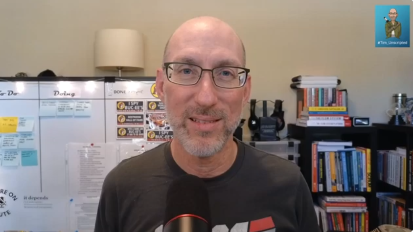 Tim Dickey speaking during the Life Lessons Learned episode, sharing reflections on career setbacks, leadership, and personal growth