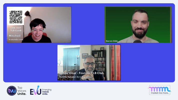 Bobby Umar, Darren Gibb, and Mitchell Tan in a virtual livestream discussion
