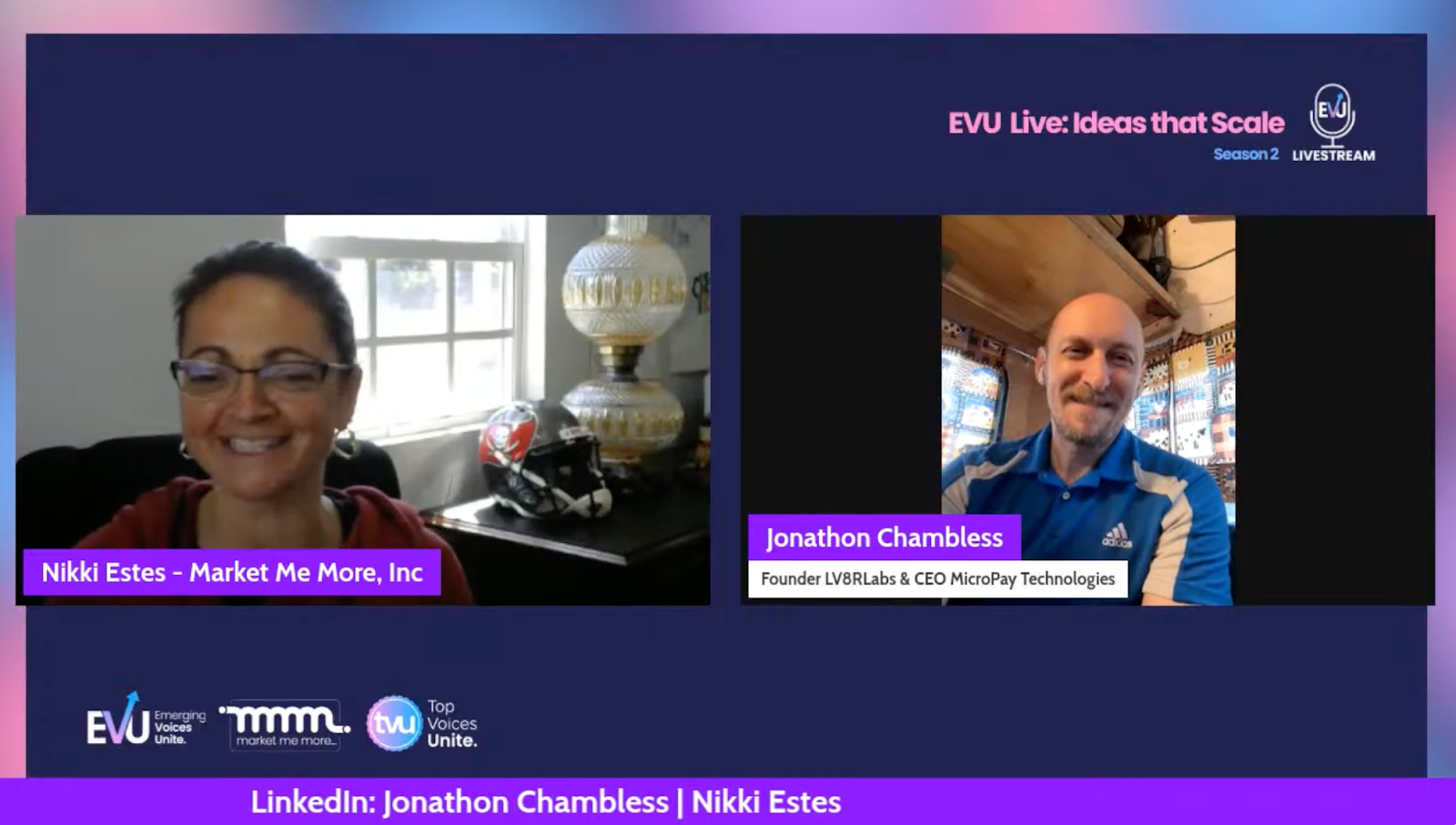 EVU Live Ideas That Scale featuring Nikki Estes and Jonathon Chambless discussing enterprise vs consumer AI