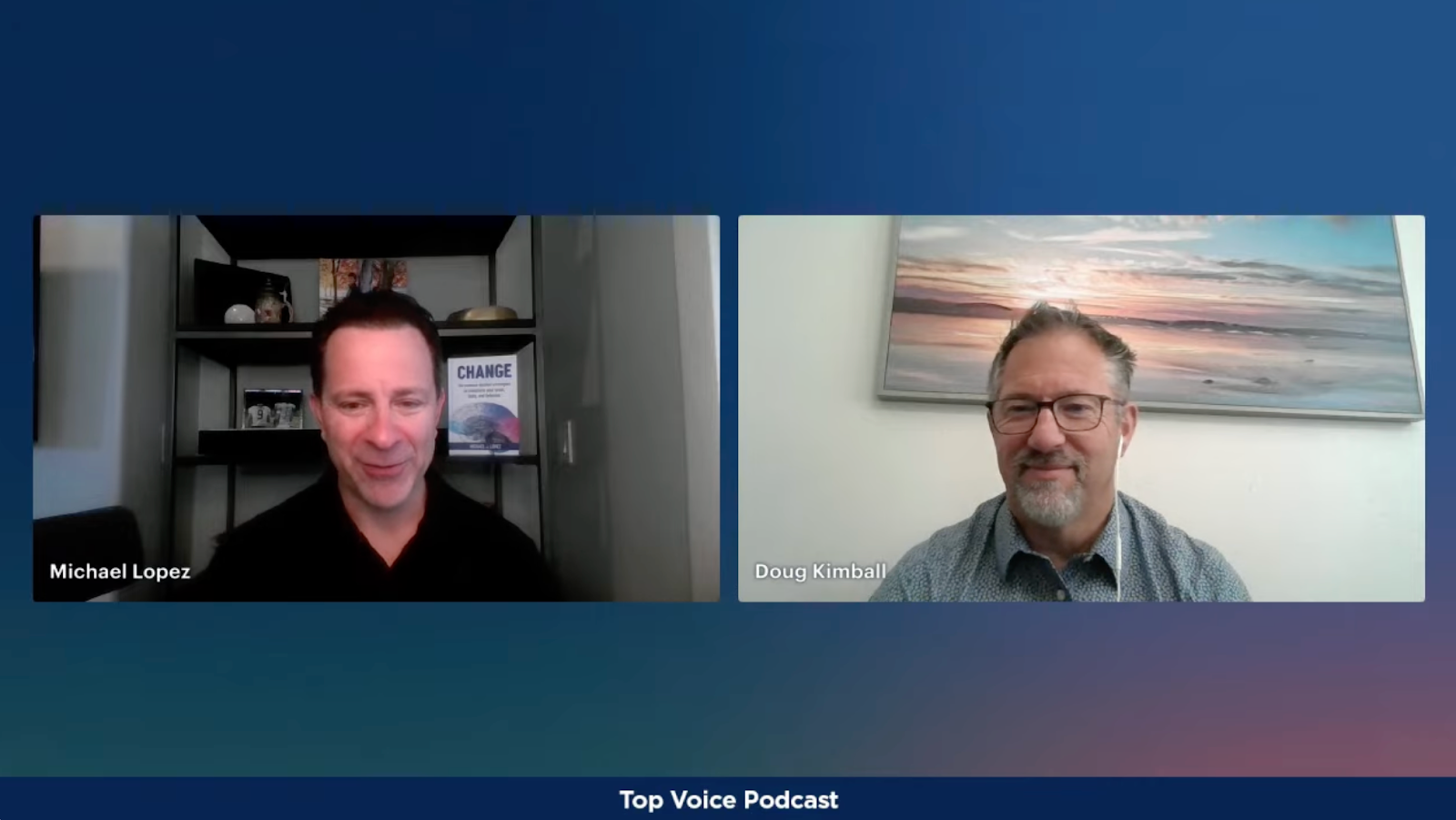 Top Voice Podcast with Michael Lopez and Doug Kimball on marketing messaging, communication strategy, and audience engagement