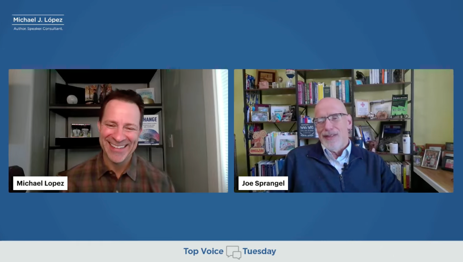 Joe Sprangel and Michael Lopez discussing human-centered leadership in modern manufacturing