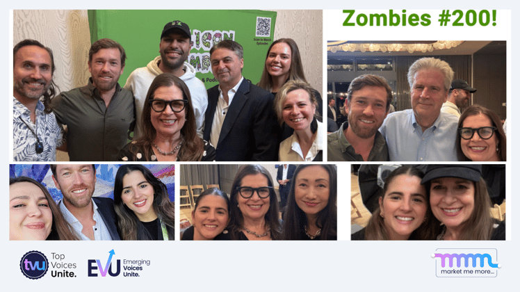 Sandra and Nick Larson capturing moments with the attendees at events they organize with professional networking setup and community engagement activities