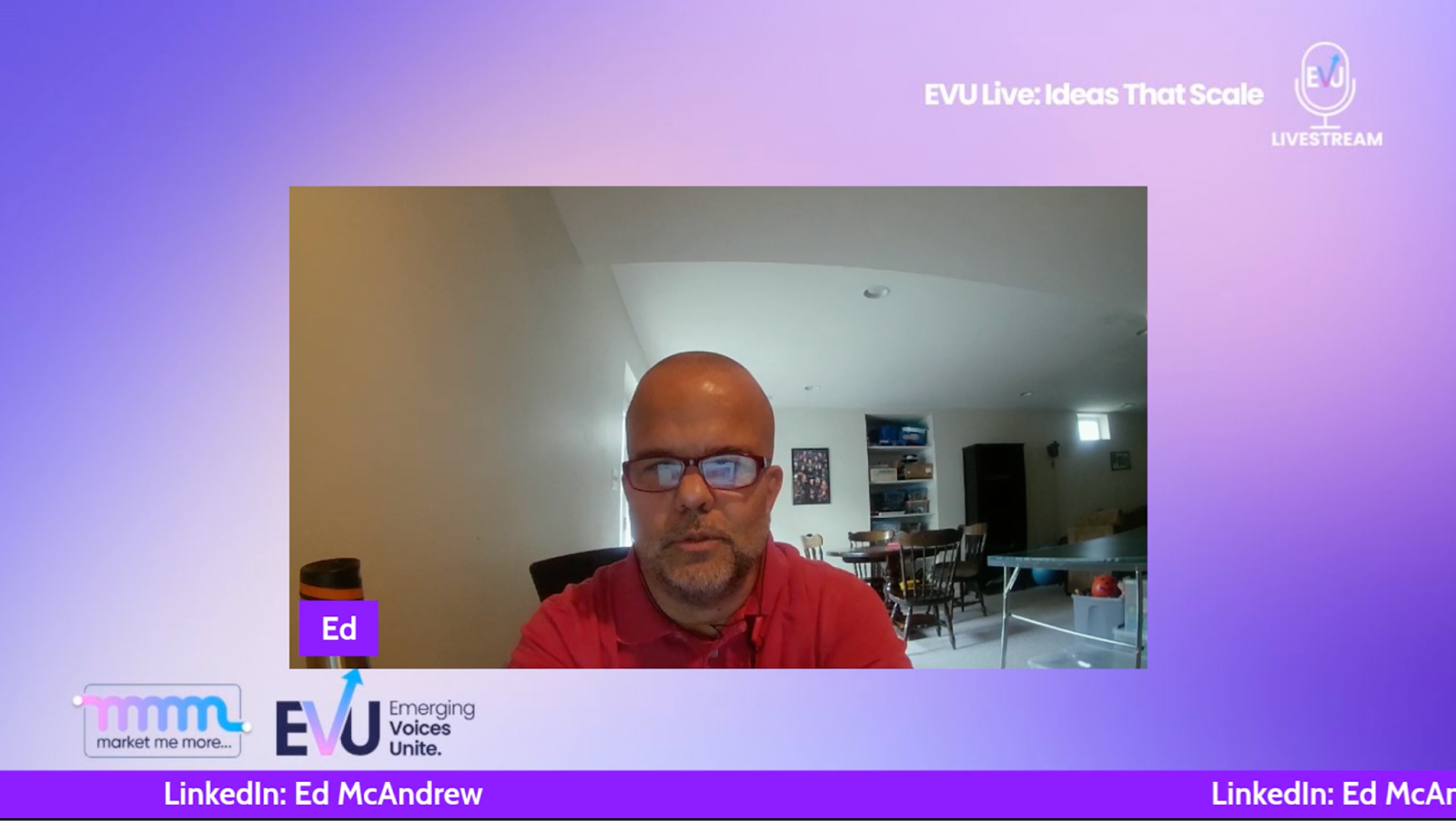 Ed McAndrew speaking on live stage about resilience