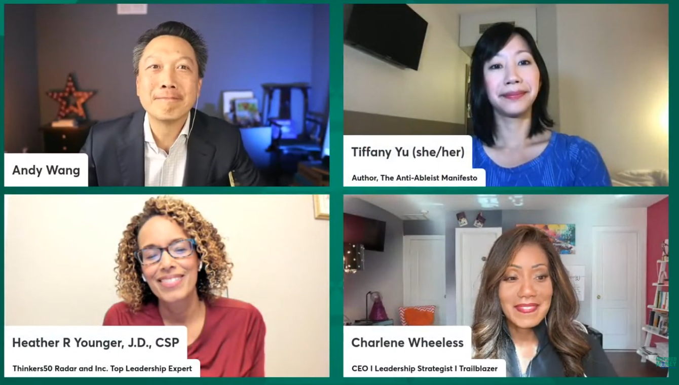 Leadership strategy session with Charlene Wheless, Tifanny Yu, Heather Younger, and Andy Wang