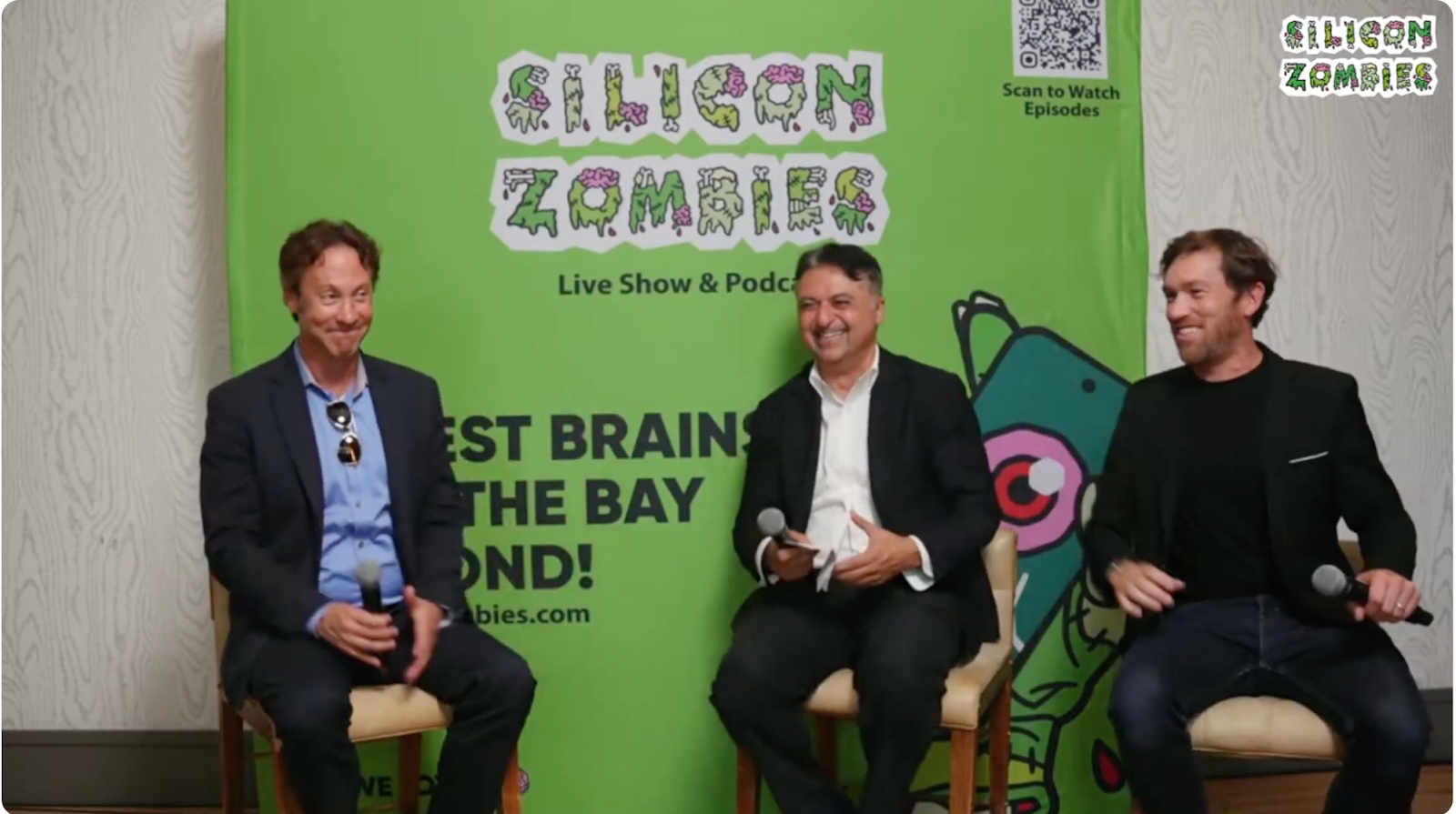 Silicon Zombies live show and podcast panel with experts discussing AI, technology, and innovation in the Bay Area