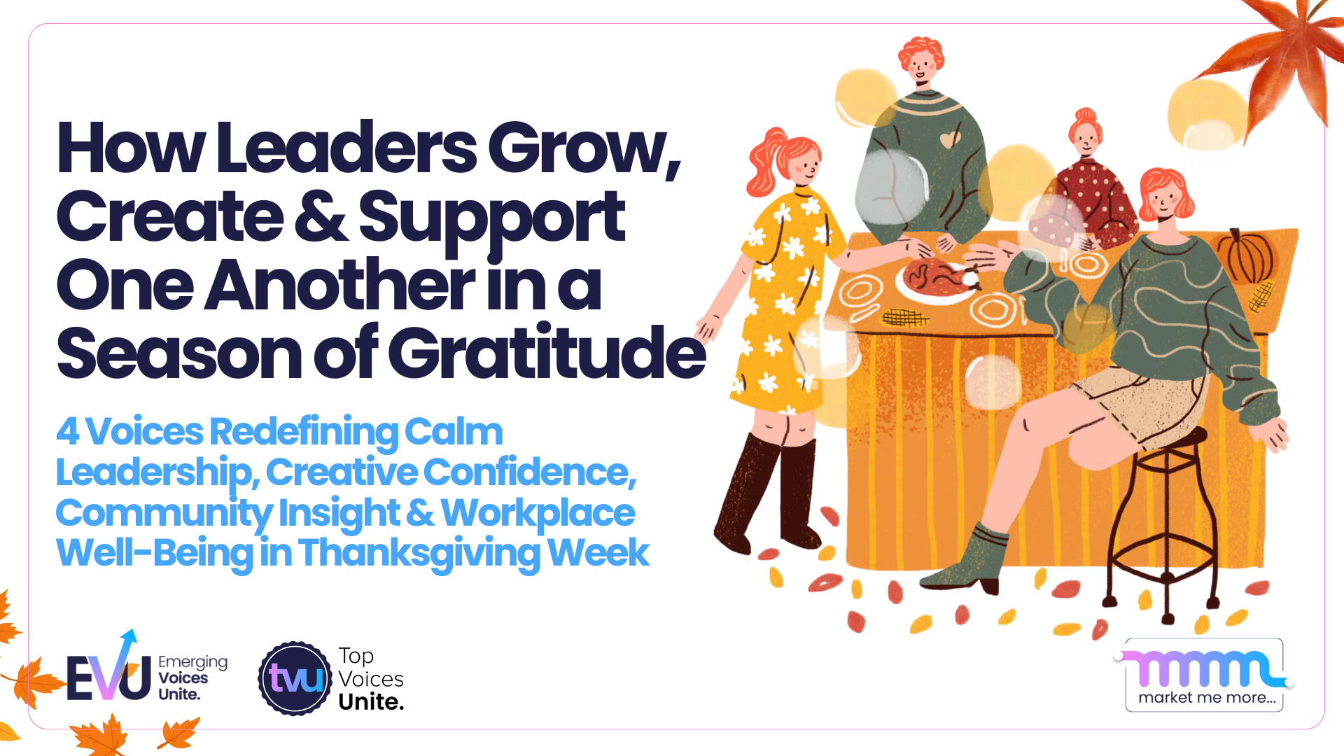 Leaders gratitude growth community thanksgiving illustration